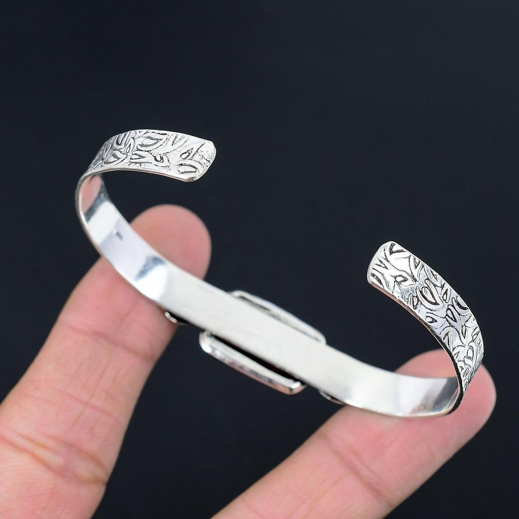 Хэллоуинская распродажа Серебро 925 пробы Махагоновый обсидиан Драгоценный камень Жена Полумесяц Браслет