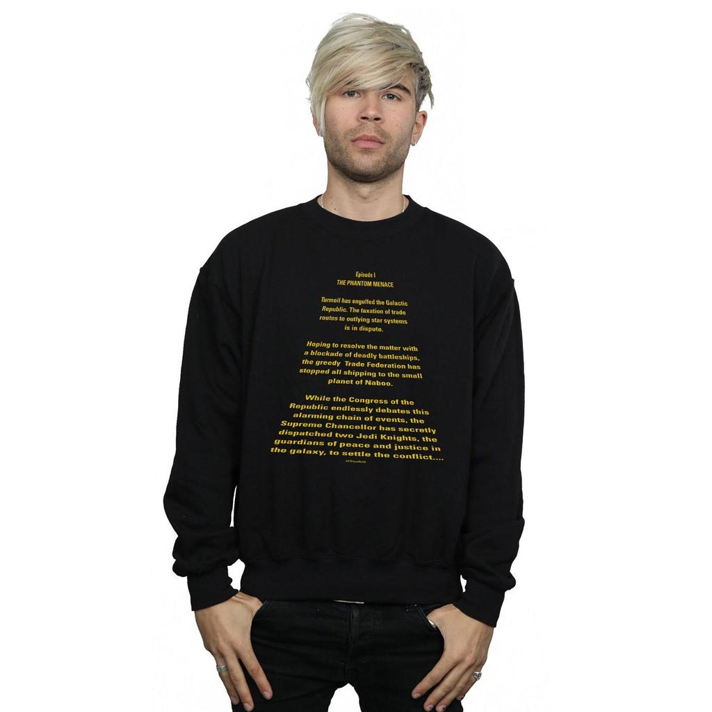 Star Wars Mens The Phantom Menace Opening Crawl Sweatshirt