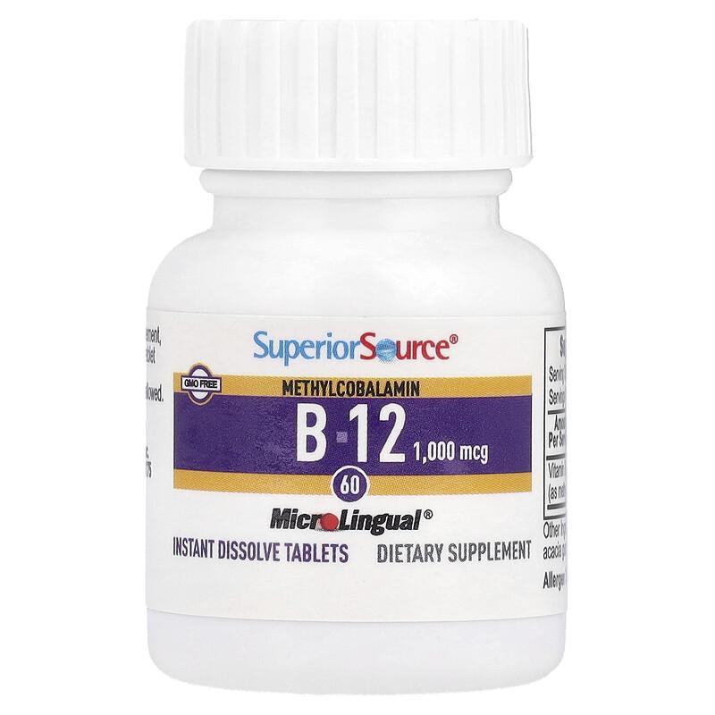 Methylcobalamin B-12, 1,000 mcg, 60 MicroLingual® Instant Dissolve Tablets