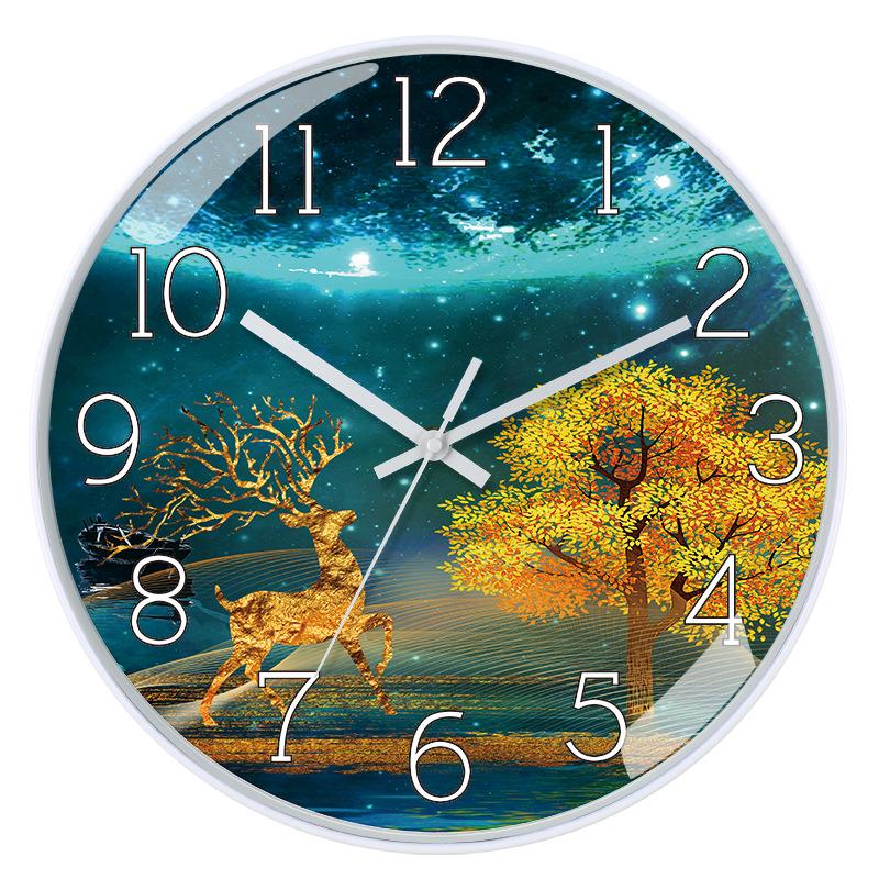 12 дюймов 30 см Гостиная Голова оленя Модный Современный Минималистичный Художественный Декор Креативные Кварцевые Часы Настенные Часы