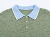 European and American style, new women's clothing, foreign style splicing knitted POLO shirt 2893/169/500