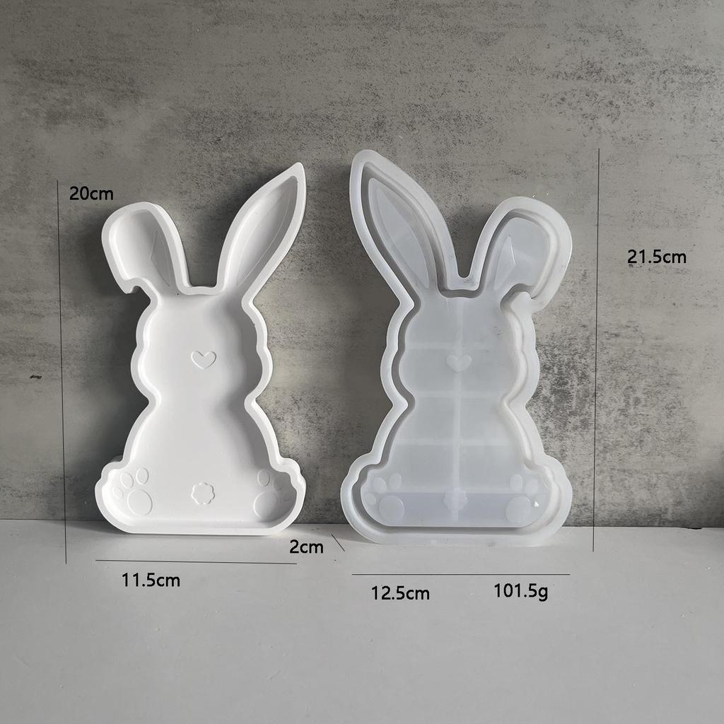 Силиконовая форма для подноса в виде кролика, сделай сам, форма для бетонного цементного блюда для хранения пасхального кролика, форма для тарелки для демонстрации ювелирных изделий, формы для литья из гипса и смолы
