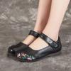 Flat Shoes Women's Shoes Ethnic Style Head Layer Cowhide Single Shoes Soft Bottom Leather Shoes