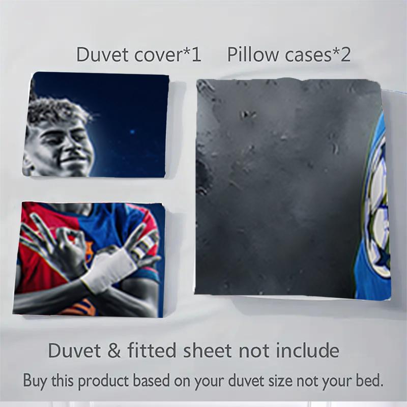 3Pcs Football Stars Action Bedding Sets For All Sizes New 3D Printed Bed Cover Comforter Duvet Cover Pillowcase Bedroom Decoration