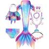 Mermaid Tails for Swimming for Girls Swimmable Swimsuit Kids Bathing Suits Birthday Gift 3-12 Years (NO Monofin)