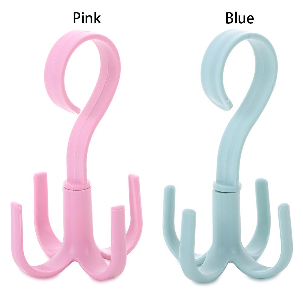 Hook Nail-free Tie Holder Cloth Rack Rotating Four-claw Hook 4 Hook Plastic Hanger Multifunction