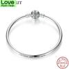 Fit Original Brand Charms Diy 925 Sterling Silver Bracelet For Women S925 Snowflake Beads Bangles For Jewelry Making