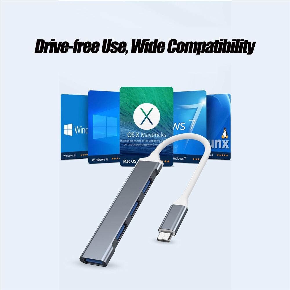4-портовый концентратор USB 3.0 USB-концентратор Высокоскоростной разветвитель типа c 5 Гбит/с для ПК Компьютерные аксессуары Многопортовый концентратор 4 порта USB 3.0 2.0