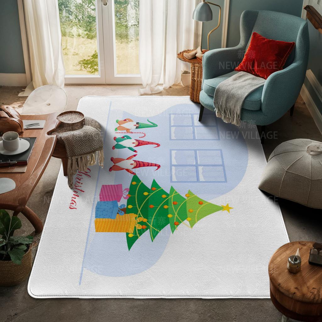 Ковер у входа в дом Домашний коврик у двери Гостиная Ванная Комната Ноги ванная комната Нескользящие коврики с водопоглощением для ванной Счастливого Рождества зима