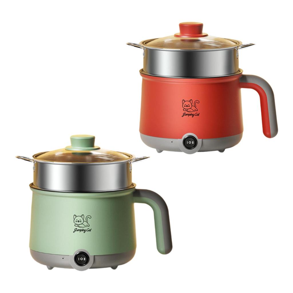 Электрический хот-пот с пароваркой, антипригарная сковорода, кухонная утварь, 1,8 л, мини-хот-пот для пасты, стейка, яичной лапши, супа