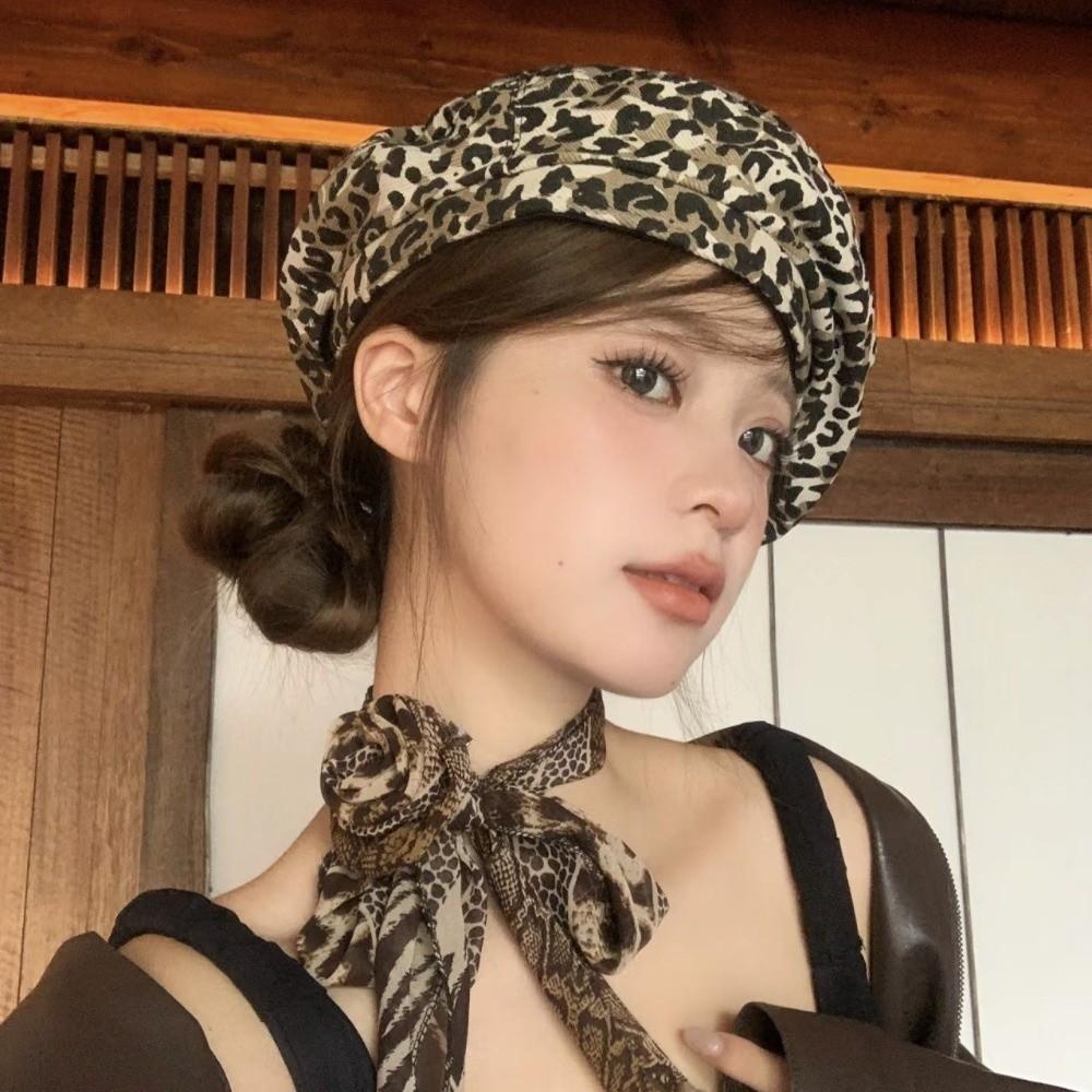 Берет с леопардовым принтом, классическая шляпа художника, ретро восьмиугольная кепка, уличная одежда
