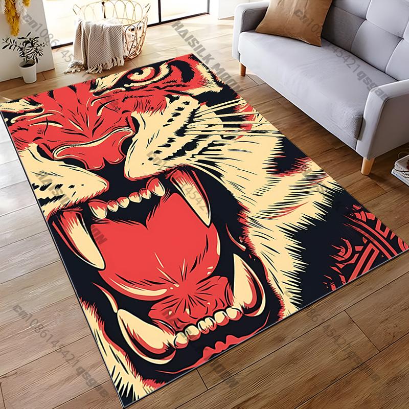 15 Sizes Japanese Tiger Pattern Painting Printed Carpet Fashion Mat Non -slip Carpet Rug Outdoor Carpet Door Mat Play Mat Gift
