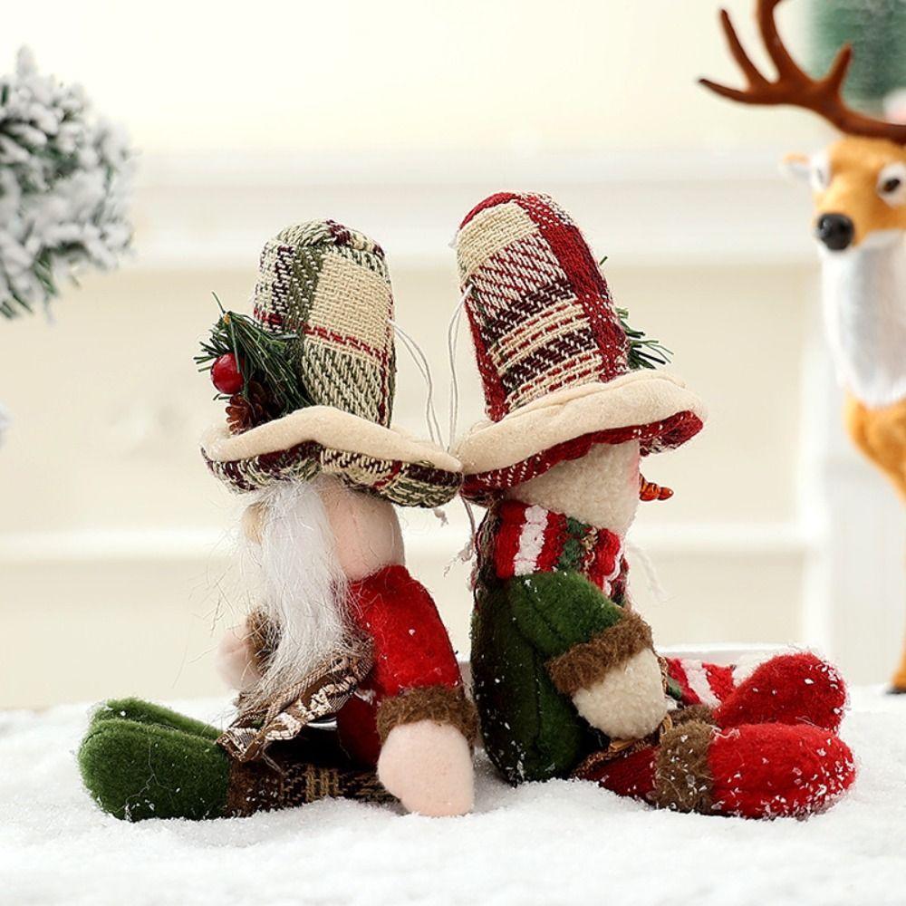 Sitting Christmas Plush Doll Hanging Decor Cartoon Merry Christmas Decoration  Home Xmas Decor