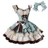 Платье-сарафан Lolita JSK в клетку Дворец Невеста Лес Идол Молодежное Нарядное Легкое XL [MODKOKU] Женское, Клетка, Лента, Кружево, Оборки, Стиль,