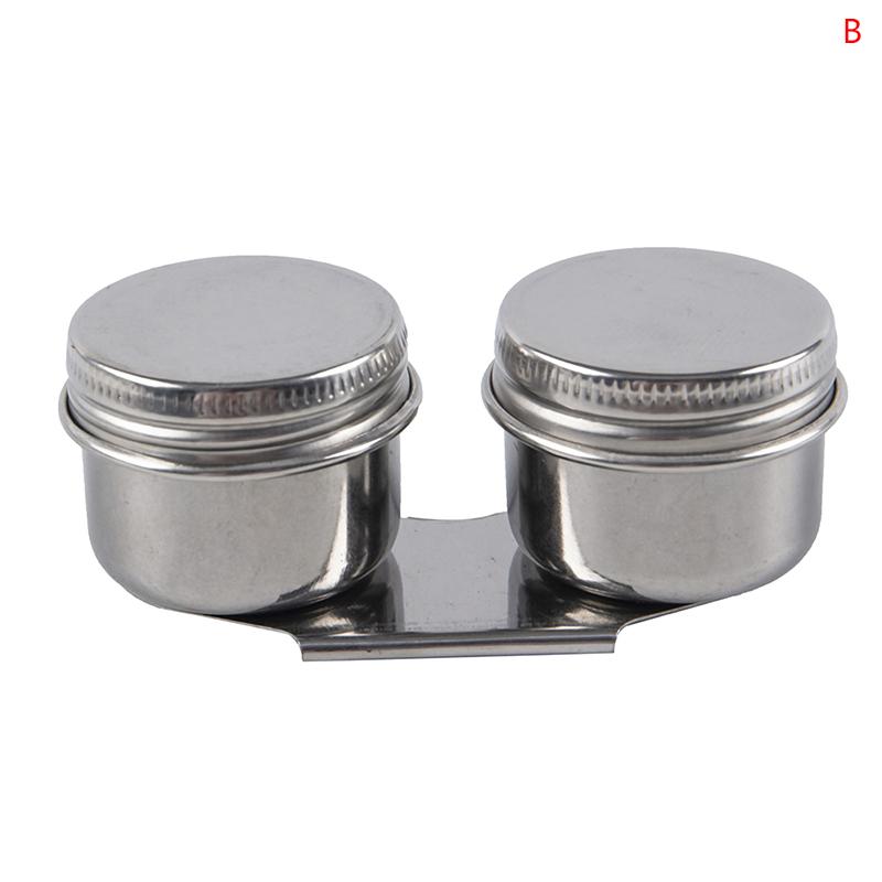 Painting Oil Pot Stainless Steel Oil Painting Double Palette Cup Oil Painting Palette Cup