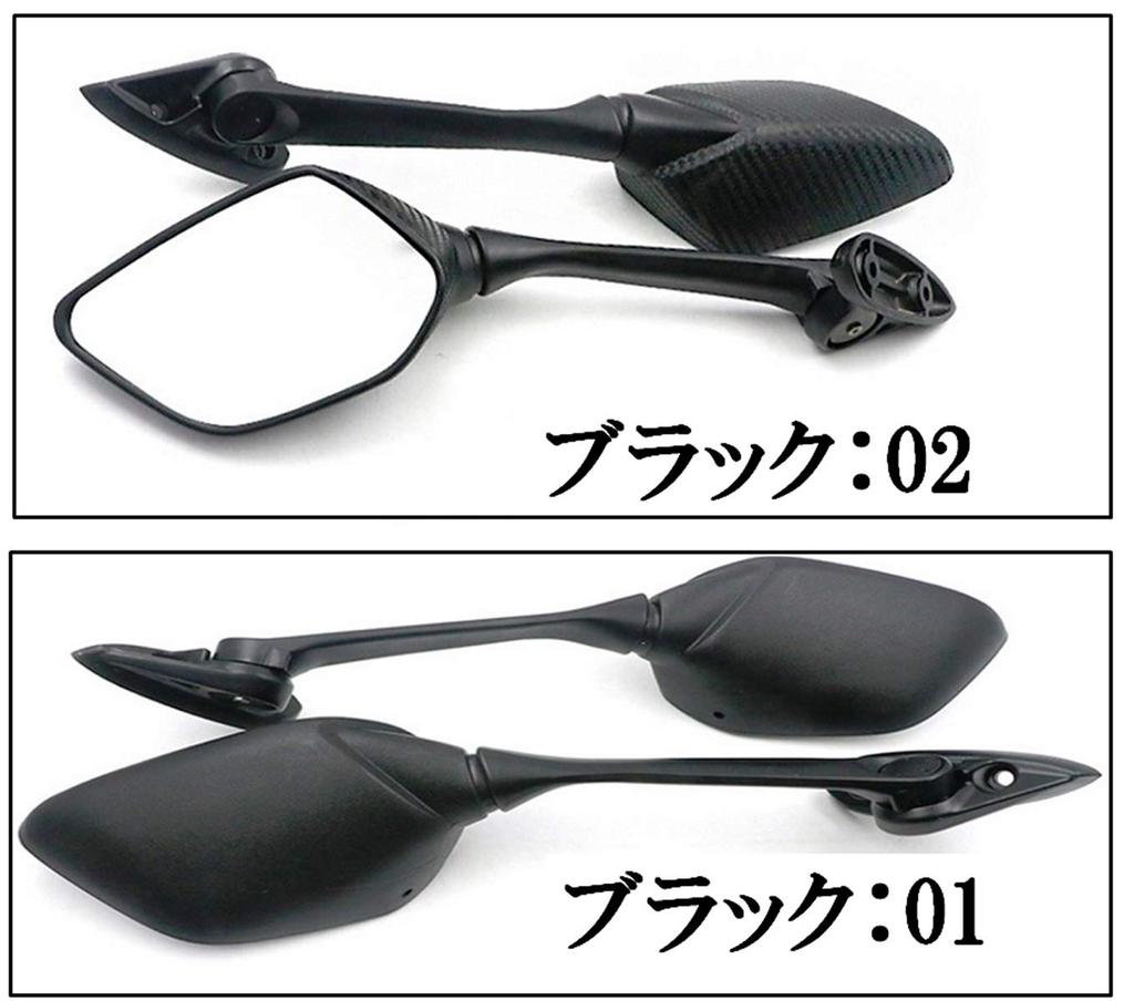 World Imp Motor Rearview Mirror for Yamaha YZF Series Motorcycles (YZF R3, R25, YZF-R3, YZF-R25, RH07J, RG10J) (2013-2017) - Black (02)