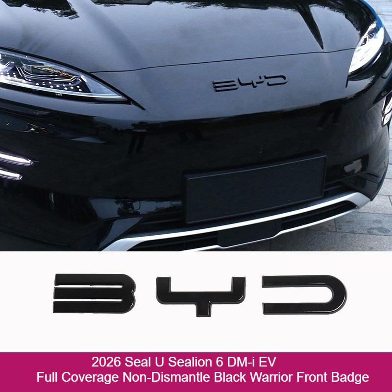 Для BYD Seal U Sealion 6 DM-i EV Song PLUS Автомобиля Черная Передняя Наклейка-Значок Черный Задний Шильдик Черный Воин Логотип Модификации Автомобиля