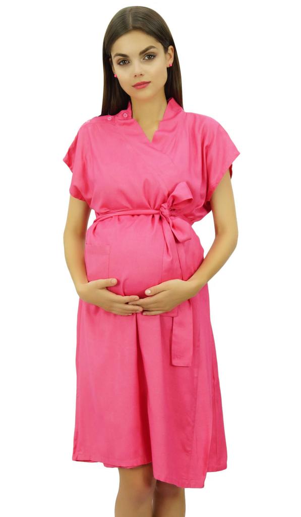 Bimba Maternity Robe Nursing Coverup With Side Shoulder Buttons Baby Shower