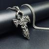 Vintage Punk Cross Necklace Men Women Electroplated Black Copper Pendant Chain Jewelry