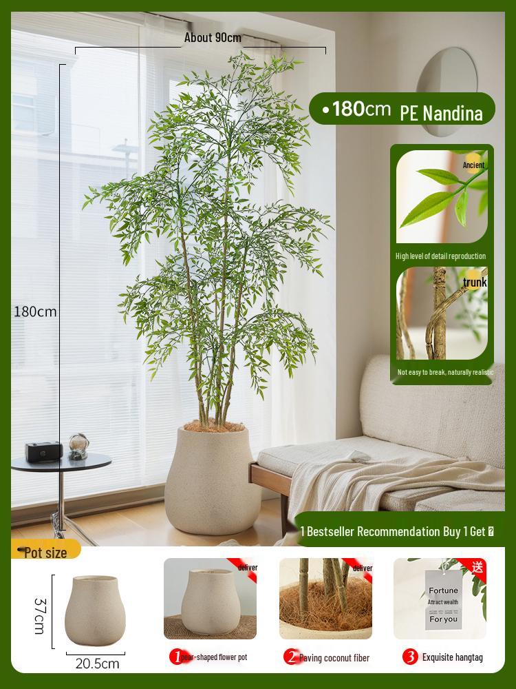 Nandina Bionics Artificial Tree: Elegant Indoor Decor, Large Potted Floor Plant