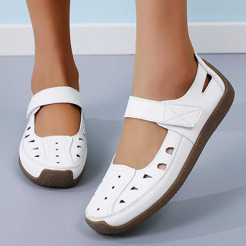 Large size 3544 summer handmade retro sandals soft-soled mother shoes Velcro casual women's shoes