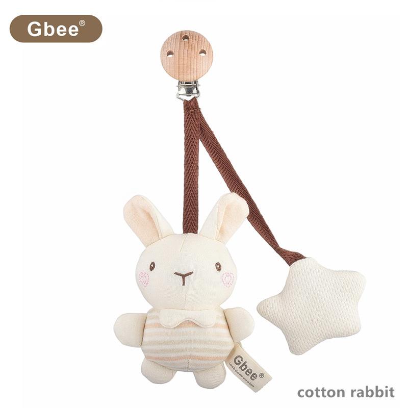 Деревянная погремушка Gbee из органического хлопка для младенцев: Успокаивающая игрушка на кроватку для новорожденных для раннего развития