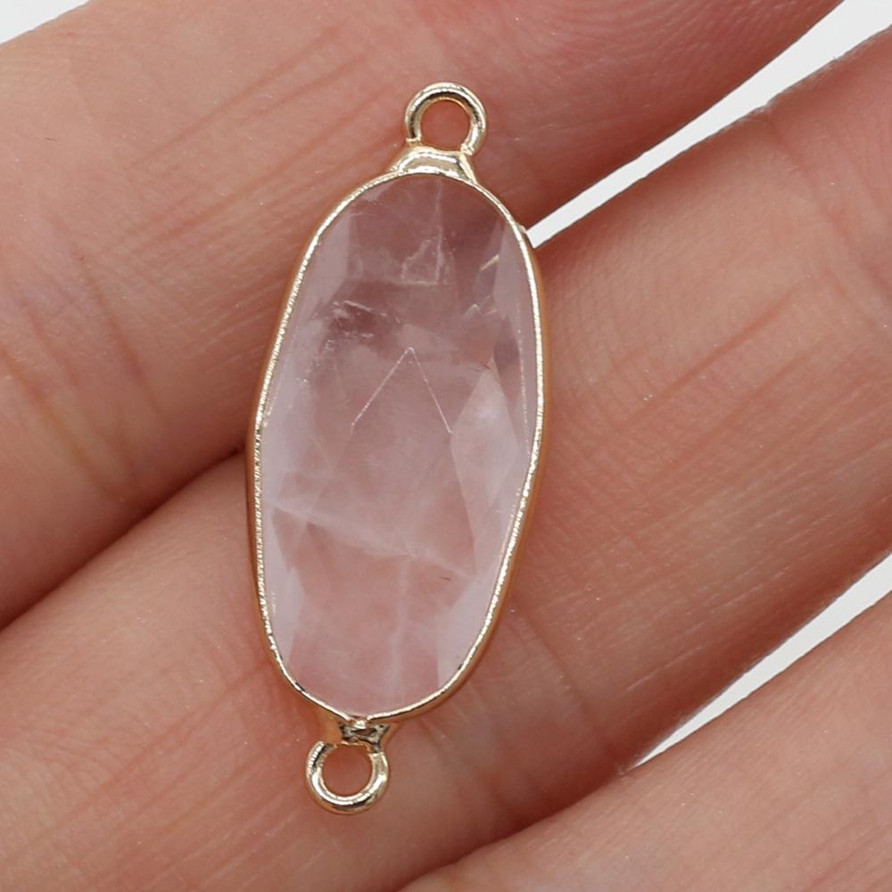 1/5 шт., овальный соединитель с подвеской из кристалла Рейки для исцеления, энергетический натуральный камень аметист, драгоценный камень, соединитель для изготовления ювелирных изделий, ожерелья, браслета своими руками
