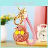 Charming Full Diamond Yellow Duck Keychain Cute Gift For Birthdays And Celebrations