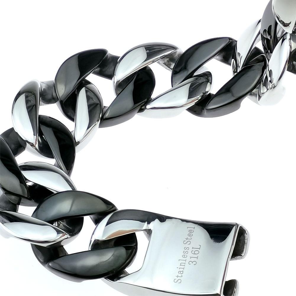 Men Woman 316L Stainless Steel 24mm Curb Chain Bracelet Cuban Bracelet Bangle Jewelry