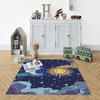 Decorative Modern Thin Stain Resistant Washable Cotton Machine Woven Base Kids Carpet