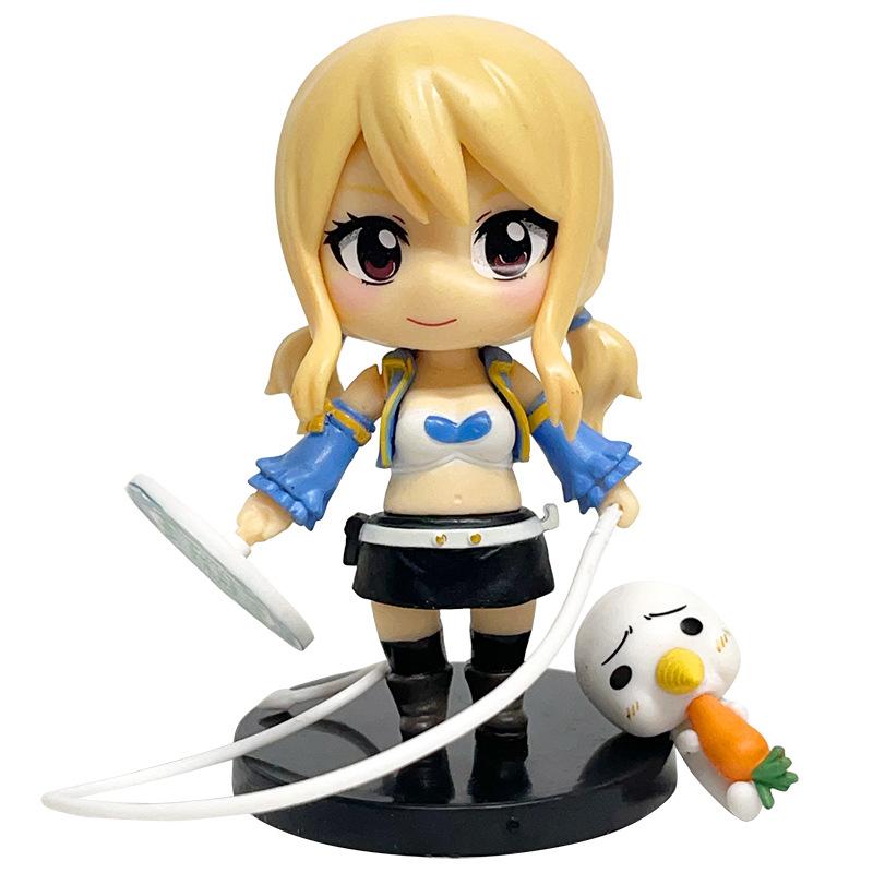 Набор из 4 фигурок по аниме Fairy Tail (10 см): Люси, Нацу, Драгион, Гурей, Соруджу, Грей Сёрдж, Кана, Альберона, ПВХ, декор для рабочего стола.