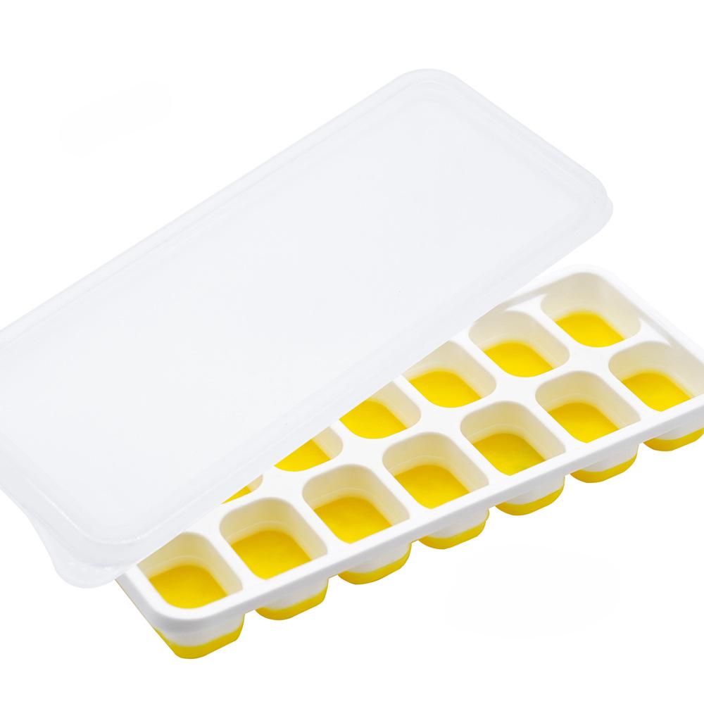 Ice Cube Tray Silicone Mold 14 Grid With Cover Square Ice Cube Tray Mold Ice Cube Making Tools