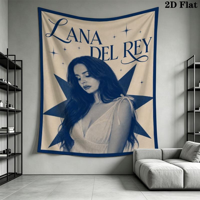 Lana Del Rey Wall Tapestry Aesthetic Wall Hanging Printed Fabric Blanket Decorative Tapestries for Bedroom Living Room Home Decor