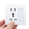 Адаптер-розетка 10А Порт Аксессуары для электрооборудования Дом Двойной USB-штекер Розетка Настенный AC DC Зарядное устройство Переключатель 86x86мм