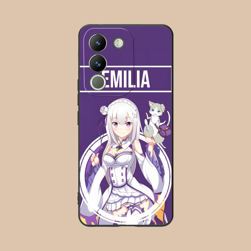 Чехол для мобильного телефона ReZero Emilia Waifu для VIVO V60 V50 V40 V30 V29 V27 V25 V23 Pro Lite 5G Цветной Печатный Чехол Красивый Роскошный