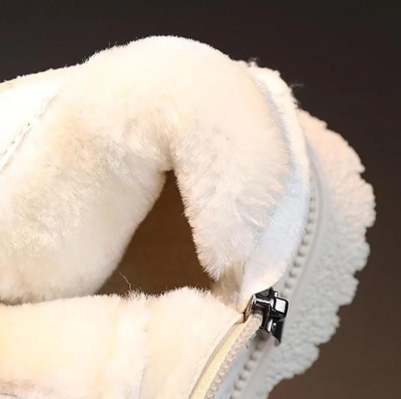 Детские ботильоны для мальчиков и девочек, модные ботинки для маленьких детей, теплые меховые ботинки с двойной молнией, классические ботинки на осень-зиму 21-30