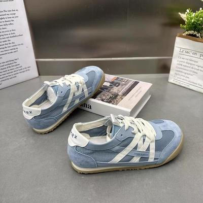 Сетчатая обувь женская новая на толстой подошве с круглым носком удобная универсальная для отдыха и спорта