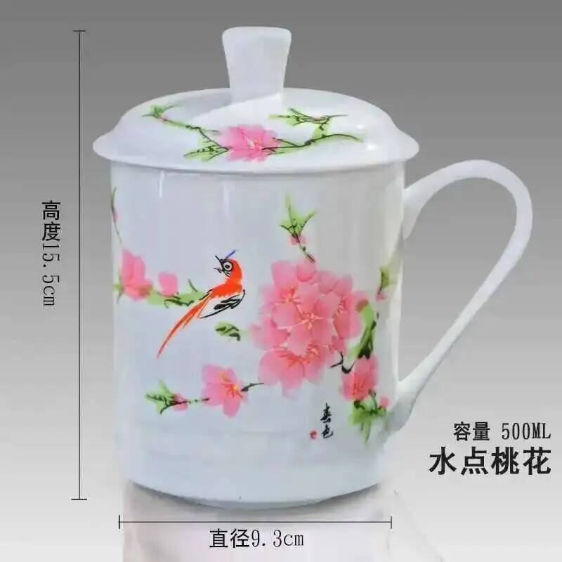 500 мл Чашка для чая в китайском стиле из костяного фарфора Цзиндэчжэнь Синий и белый фарфор Офисная чашка для напитков Дорожная чайная посуда