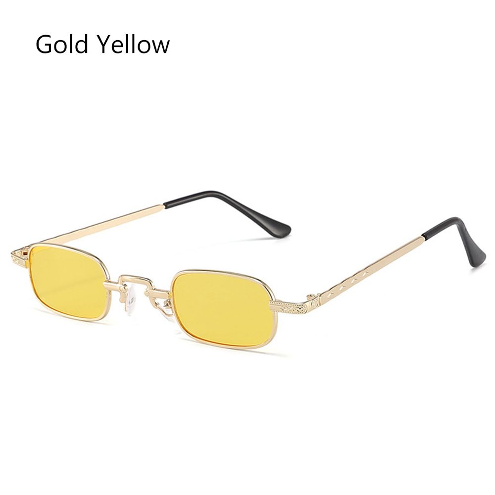 Women Travel Metal Frame Punk Sun Glasses Shades Small Rectangle Sunglasses UV400 Protection