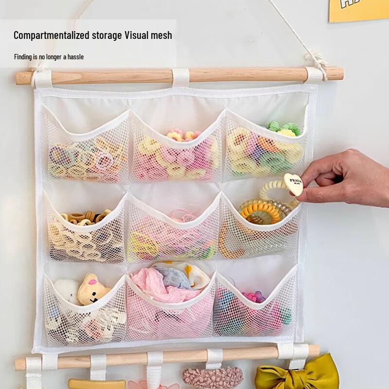 Children's Wall-Mounted Hair Accessory Organizer Bag