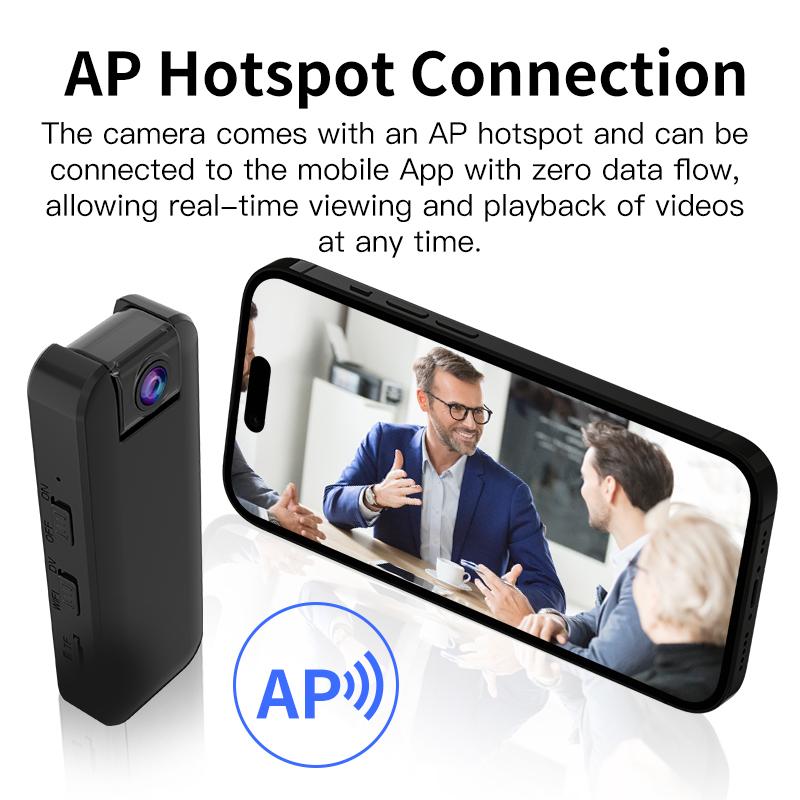 Камера с точкой доступа Wi-Fi, Портативный цифровой видеорегистратор, Ночное видение высокой четкости, Рекордер для правоохранительных органов
