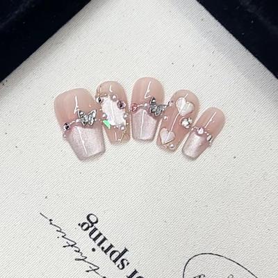 Чисто ручная работа Фототерапия Носимые Накладные Ногти для Девочек Носимые Ногти Сода Готовый Продукт Многоразовые Наклейки для Ногтей