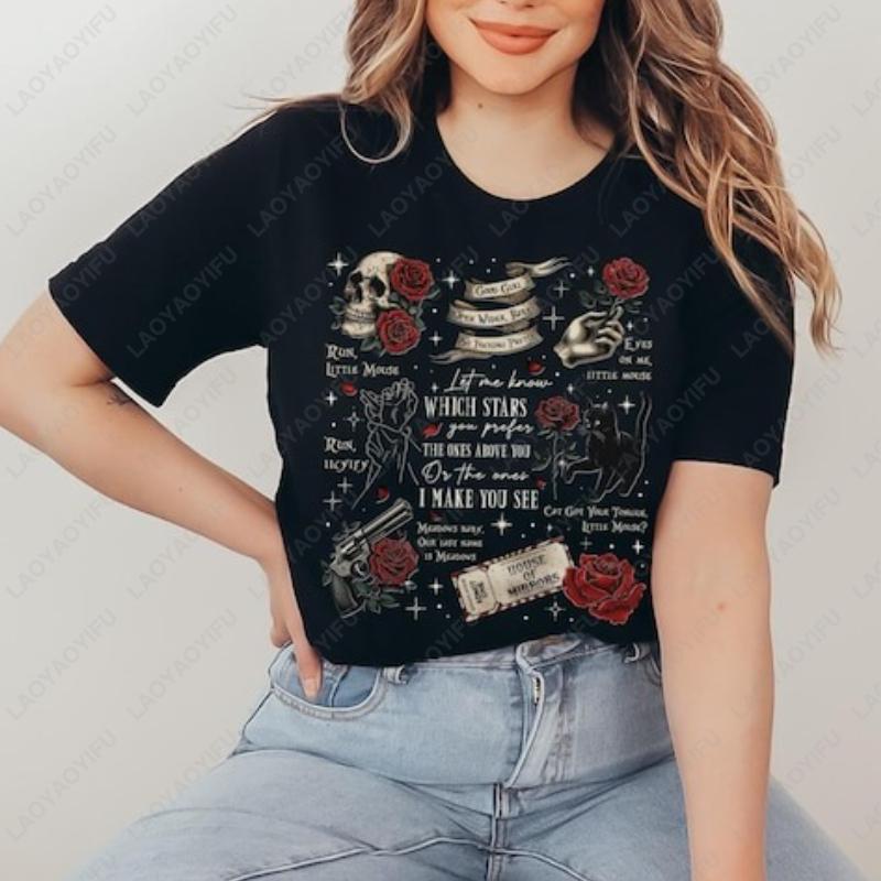 Маленькая Мышка Графический Призрачный Аделина Зайд Медоуз Хлопковые Футболки Любители Книг Темный Роман Винтаж Мужчины Женщины Повседневная Футболка