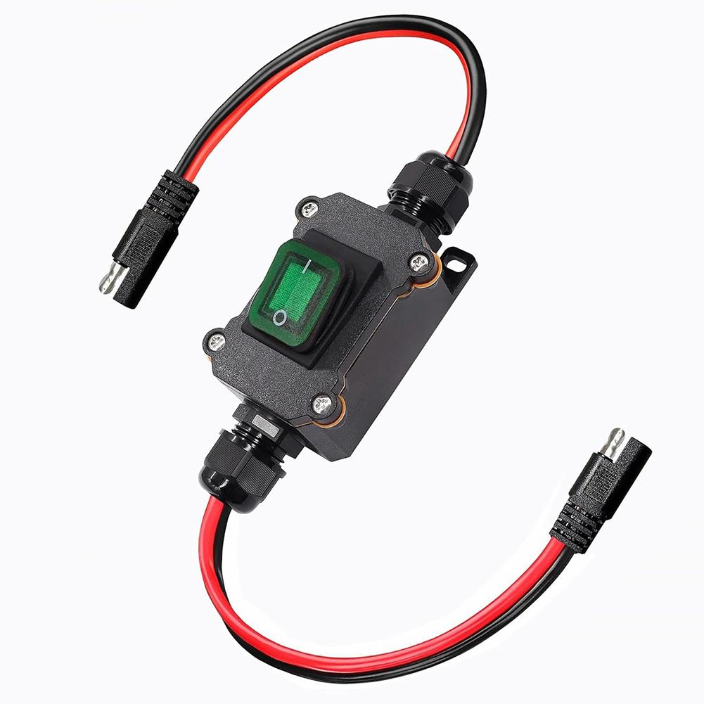 1 шт. Водонепроницаемый inline-переключатель DC12V25A, кабель 12AWG, кнопка ВКЛ/ВЫКЛ с кабелем SAE для наружного электрооборудования