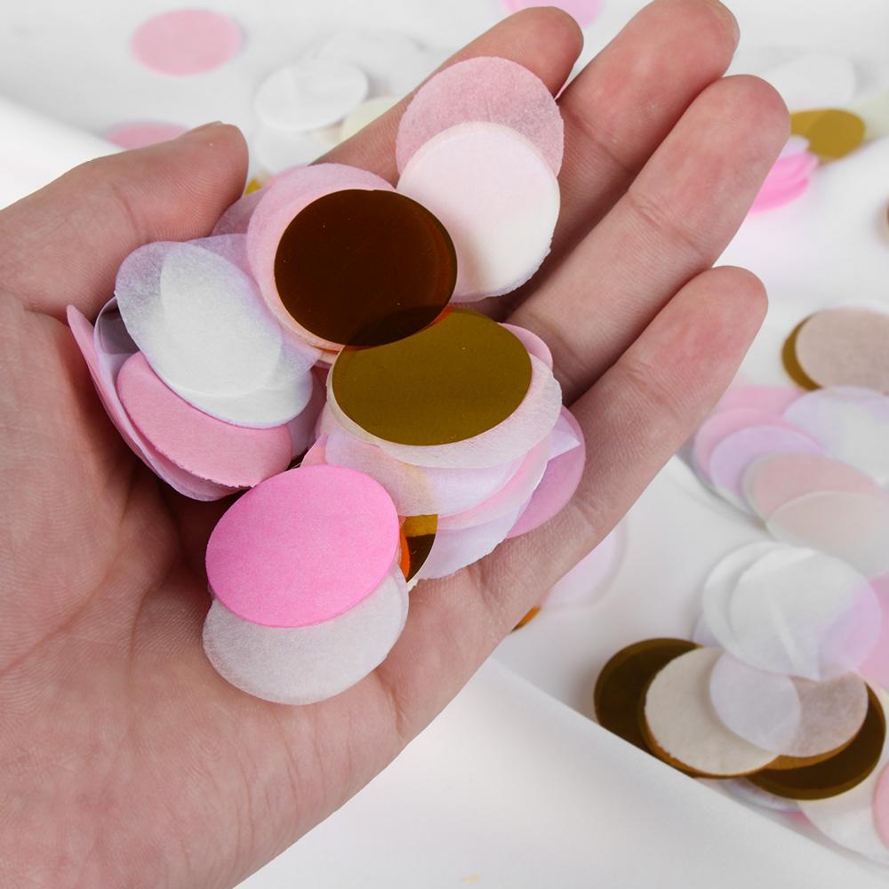 Decor Wedding Mixed Colors Pink Dots Party Decorations Filling Balloons Confetti Tissue Paper Round