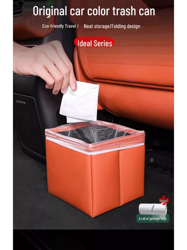 Universal Car Trash Can: Seat-Mounted Interior Storage Accessory for L6, L7, L8, L9, i6, i8, MEGA Models