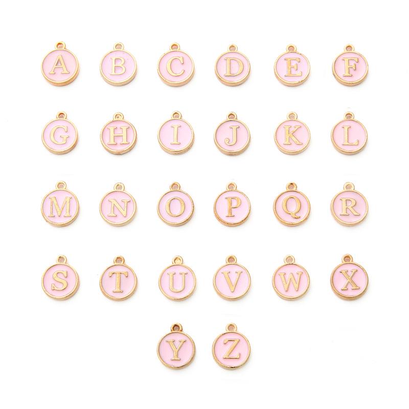 AZ Буквенно-цифровой эпоксидный сплав Двусторонний кулон для DIY ювелирных изделий и аксессуаров