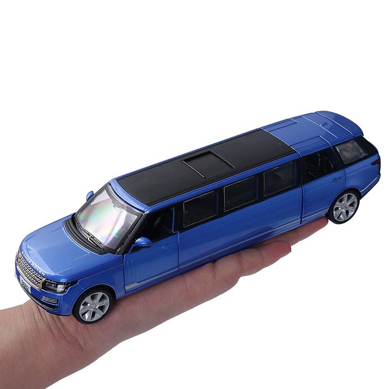 Масштаб 1/32 Land Range Rover, удлиненная литая под давлением модель автомобиля, игрушечный автомобиль со звуком и светом для детей, коллекция подарков для мальчиков и девочек
