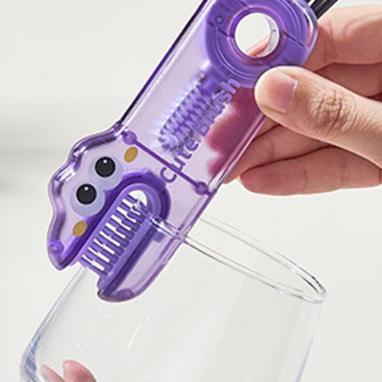 2/3 шт. 3 в 1 Щетки для чистки Мультяшный дизайн Пищевой Нескользящая ручка Щетка для зазоров Портативная Длинная щетина Очиститель для бутылок