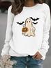 Европейский и американский Хэллоуин Повседневный пуловер с длинным рукавом и круглым вырезом, свитер с мультяшным принтом привидения